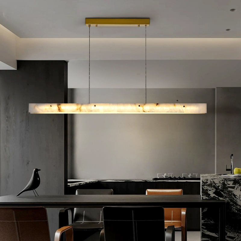 Interior Design Hall - Postmodern Marble Long Pendant Light Decor