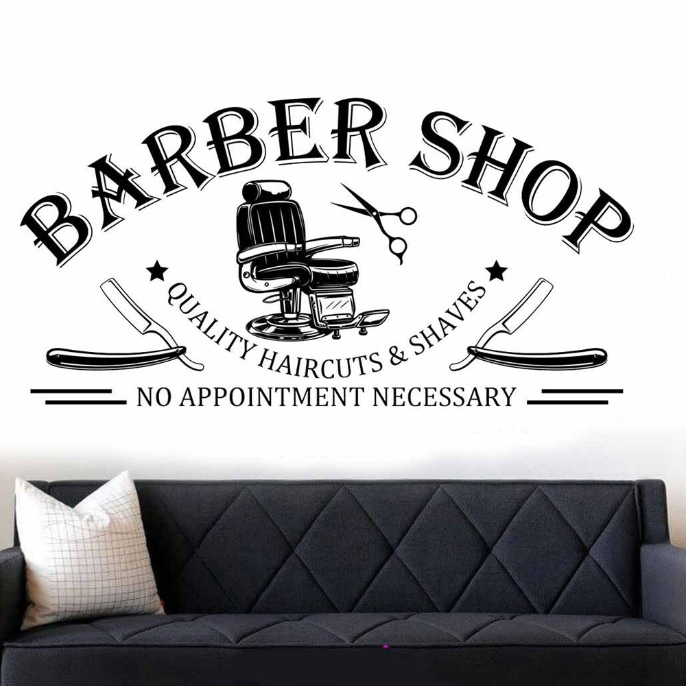 Interior Design Concept - Barbershop Window Wall Art Sticker Decal