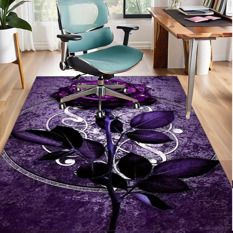 Interior Design Luxury Living Room - Purple Leaf Rug for Elegant Office