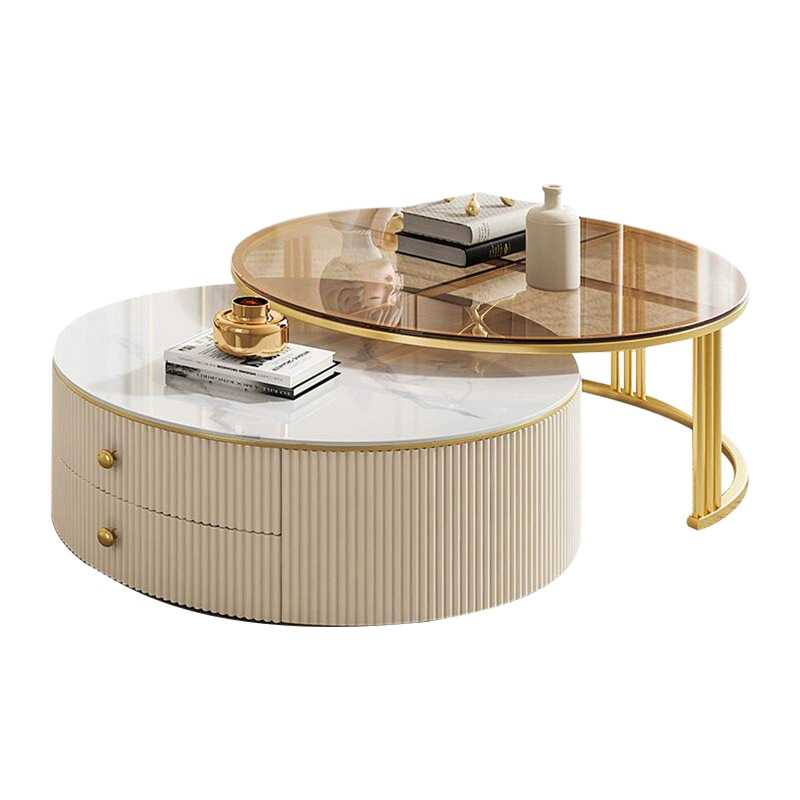 Interior Design Luxury Living Room - Modern Luxury Marble Wooden Coffee Table