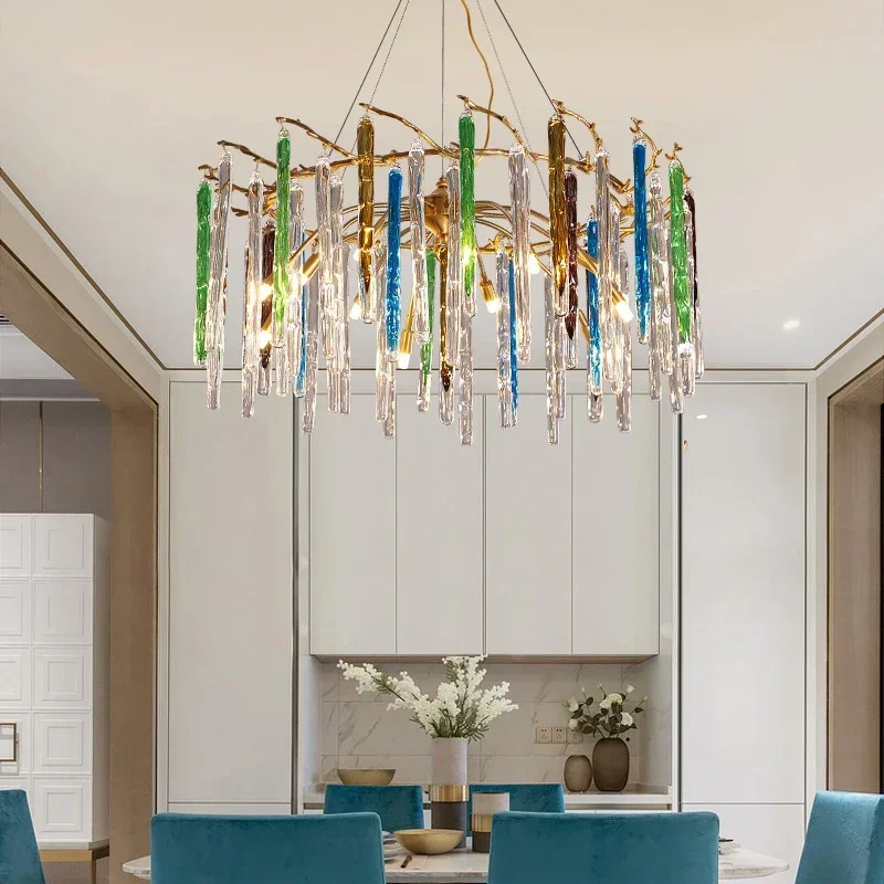 Nordic Luxury Colorful Crystal - Interior Design Luxury Living Room ulasan dan harga