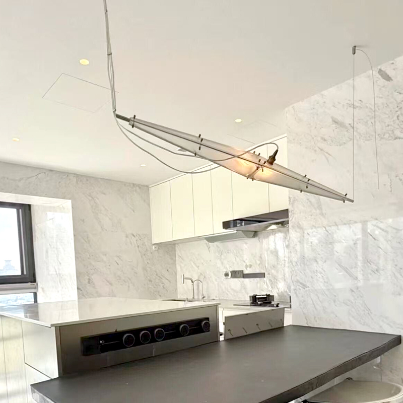 LED Glass Chandelier Minimalis - Interior Design Hall ulasan dan harga