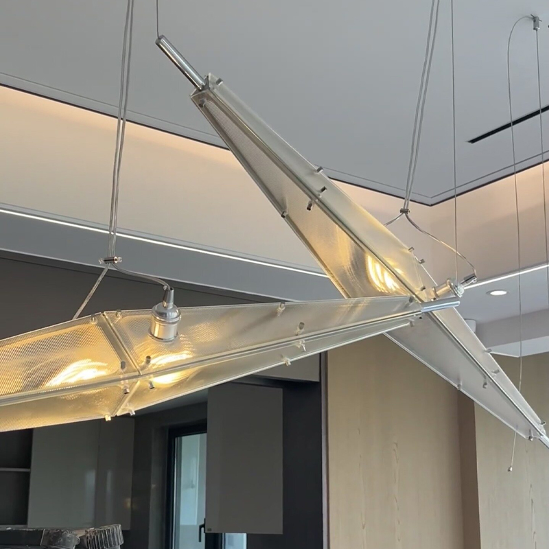 LED Glass Chandelier Minimalis - Interior Design Hall ulasan dan harga