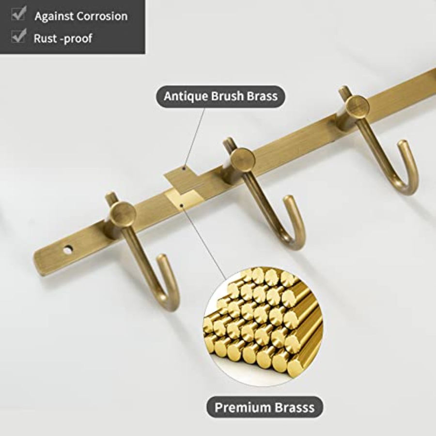 Brass Hook Rack, Bathroom Towe - Antique Brass Hook ulasan dan harga