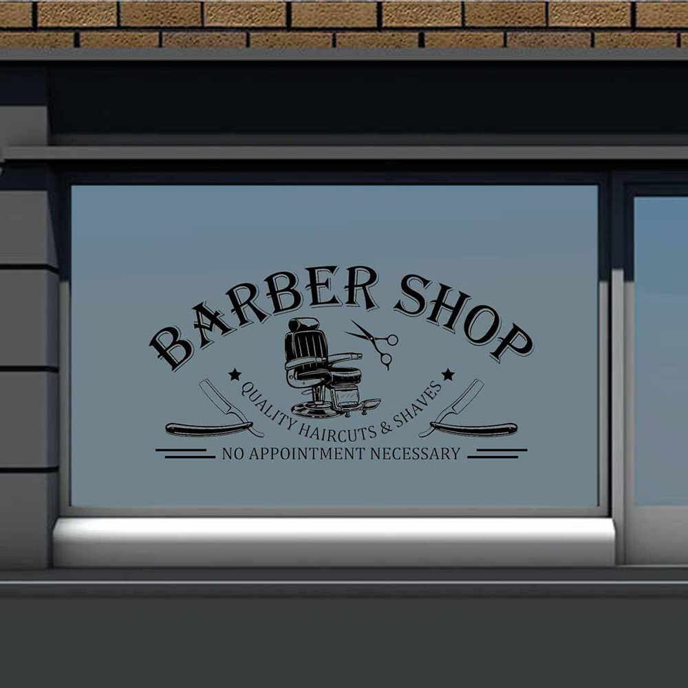 Barbershop Window Wall Art Sti - Interior Design Concept ulasan dan harga