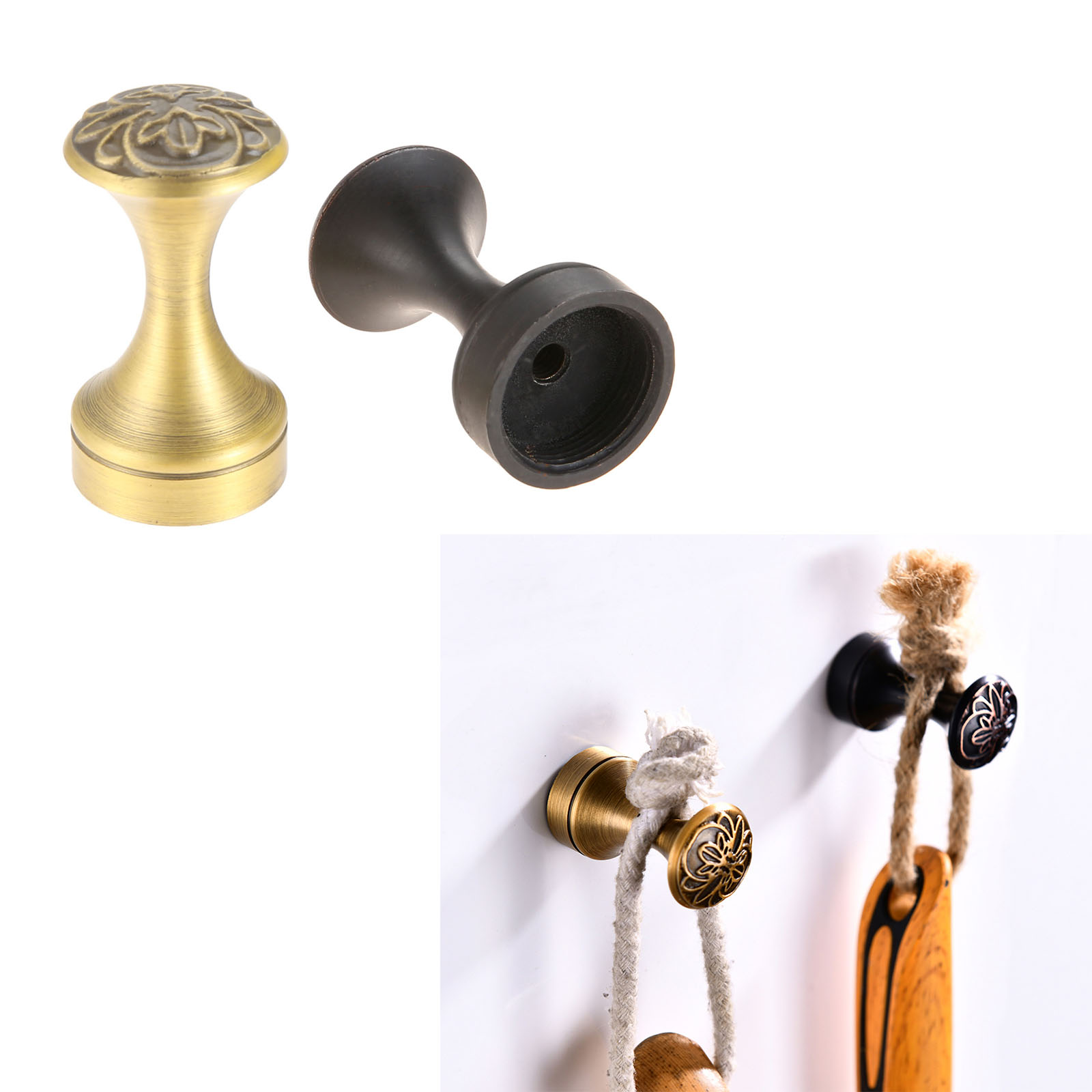 1pc Vintage Wall Mounted Hook  - Antique Brass Hook ulasan dan harga
