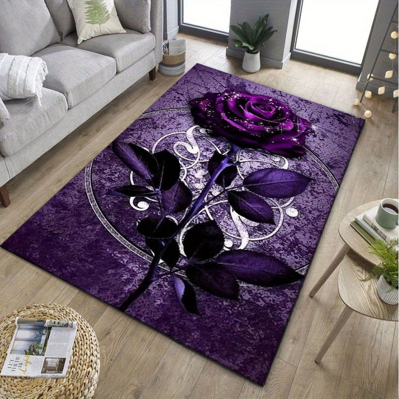 Purple Leaf Rug for Elegant Of - Interior Design Luxury Living Room ulasan dan harga
