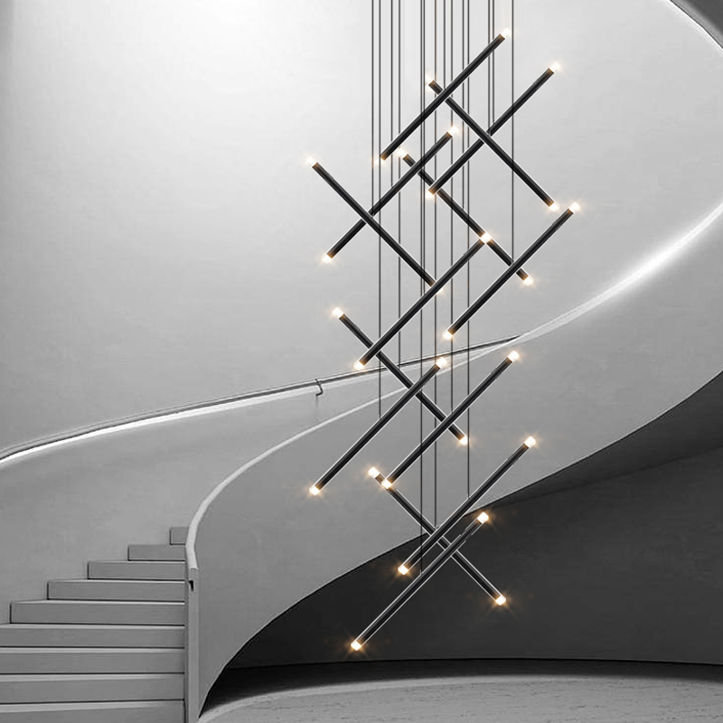 Modern Chandelier LED Stair Ch - Interior Design Hall ulasan dan harga