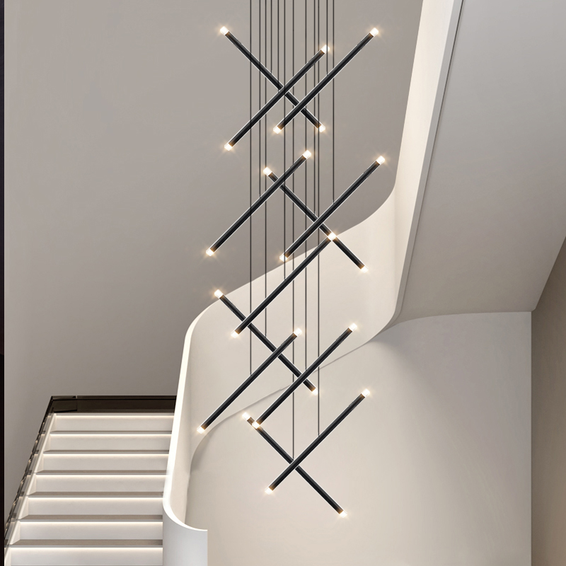 Modern Chandelier LED Stair Ch - Interior Design Hall ulasan dan harga