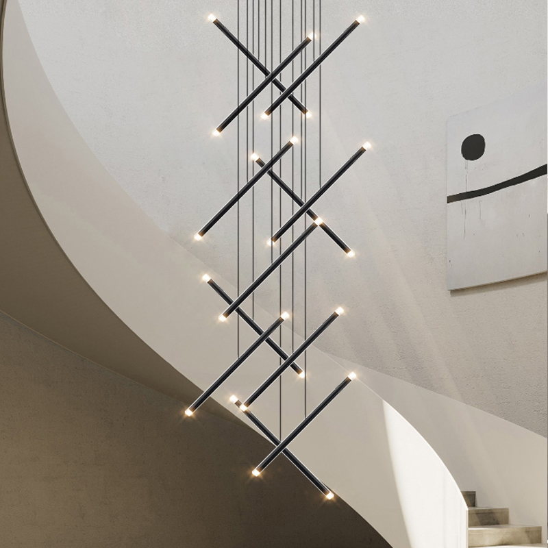 Modern Chandelier LED Stair Ch - Interior Design Hall ulasan dan harga
