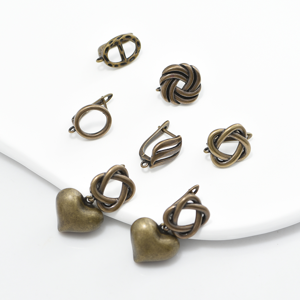 1 Pair NEW Earring Clasps Hook - Antique Brass Hook ulasan dan harga