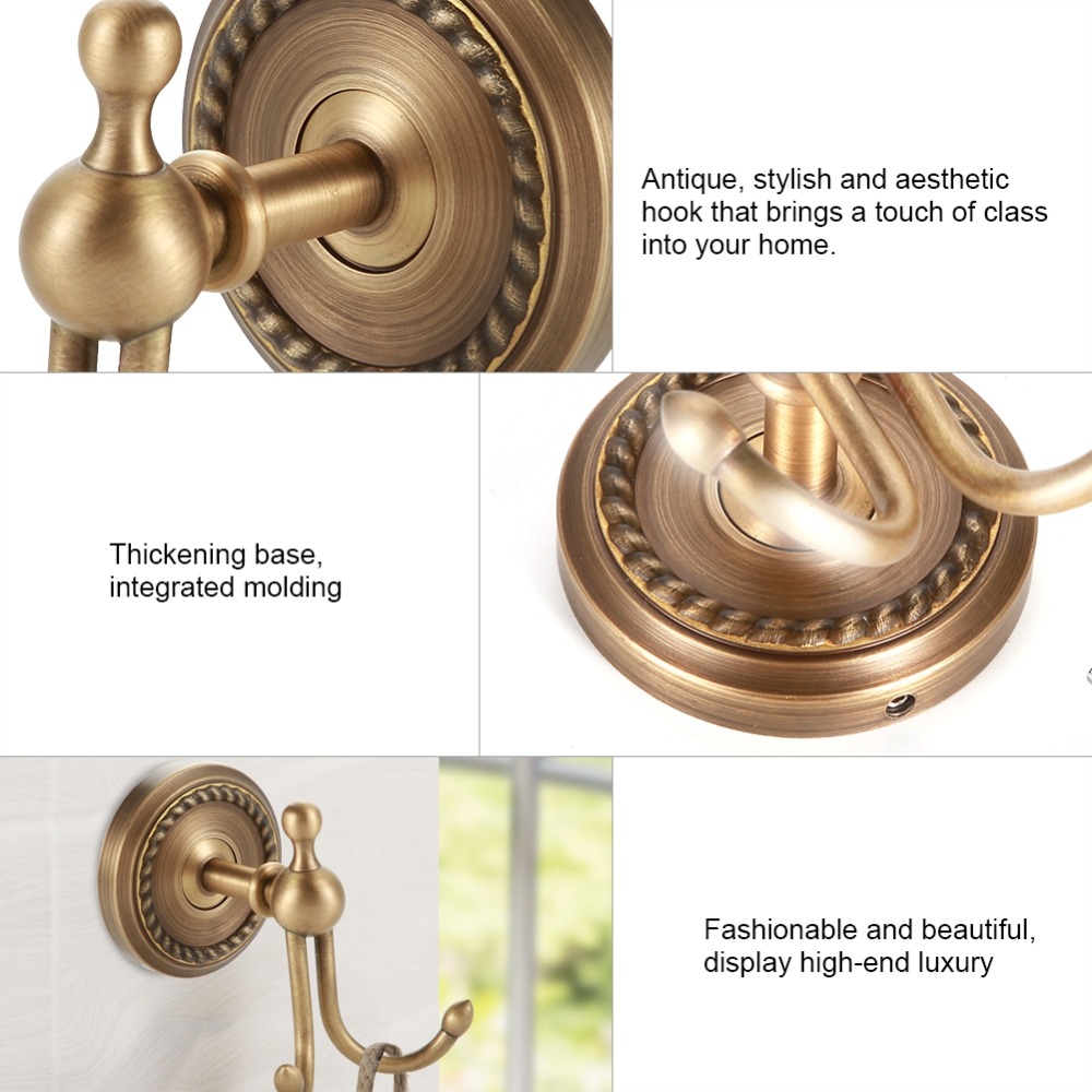 Brass Towel Hanger Hook Wall M - Antique Brass Hook ulasan dan harga