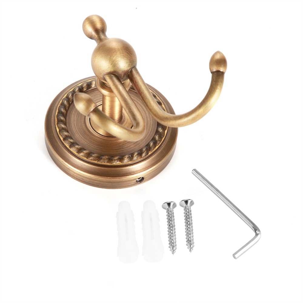 Brass Towel Hanger Hook Wall M - Antique Brass Hook ulasan dan harga