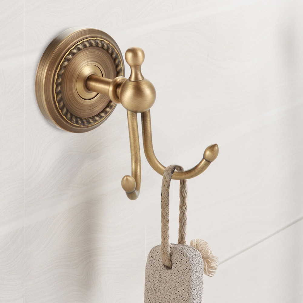 Brass Towel Hanger Hook Wall M - Antique Brass Hook ulasan dan harga