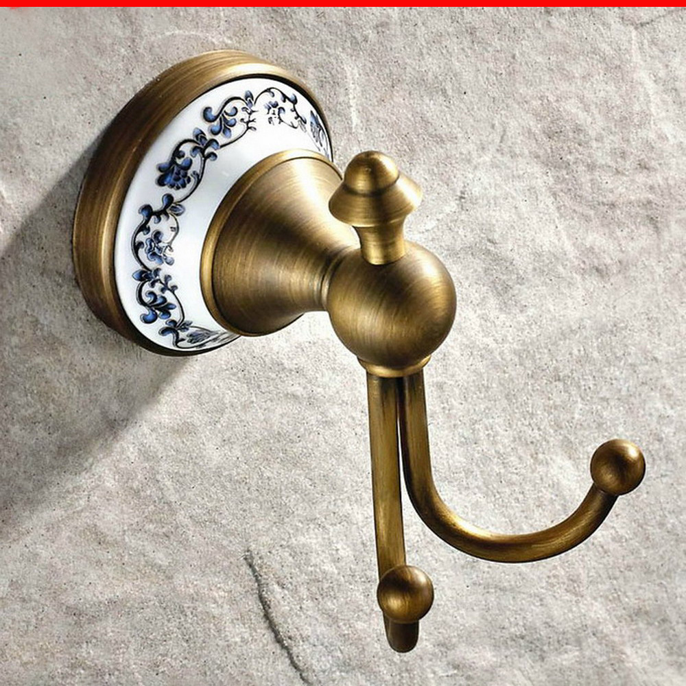 Antique Brass Ceramic base Wal - Antique Brass Hook ulasan dan harga