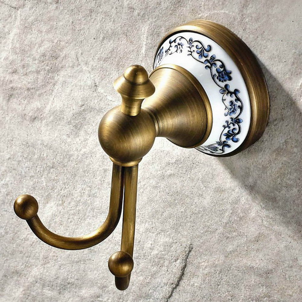 Antique Brass Ceramic base Wal - Antique Brass Hook ulasan dan harga