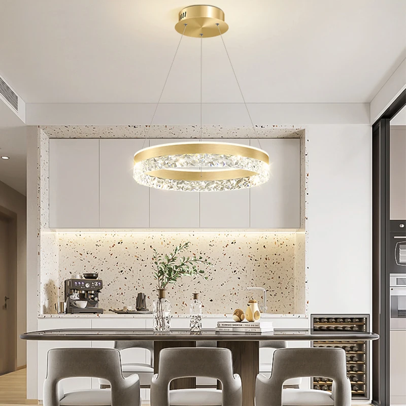 Modern Luxury Crystal LED Pend - Interior Design Luxury Living Room ulasan dan harga