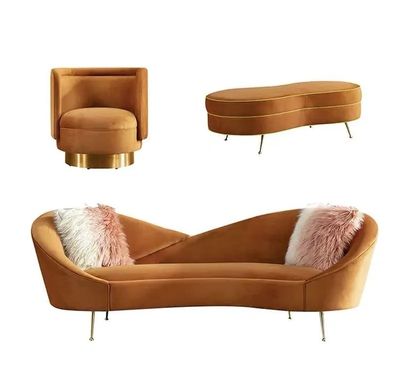 -Light Luxury Fabric 3-seat So - Interior Design Luxury Living Room ulasan dan harga